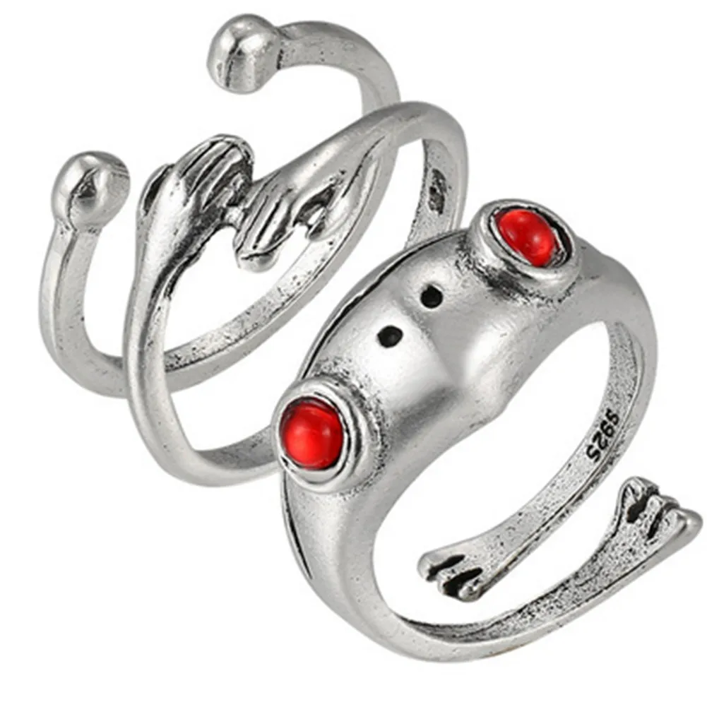Открытые Кольца в виде лягушки ретро с красными глазами лягушка Жаба