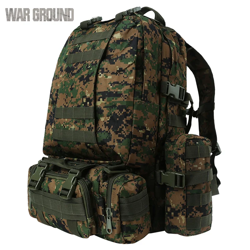 

50L Combination Outdoor Mountaineering Bag Molle Military Tactical Backpack Camouflage Hunting Bag Hiking Camping Backpack