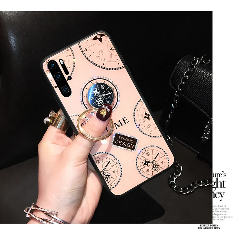 Блестящий чехол для телефона с бриллиантами huawei P20 P30 Pro mate 20 Nova 5 5i Стразы часов