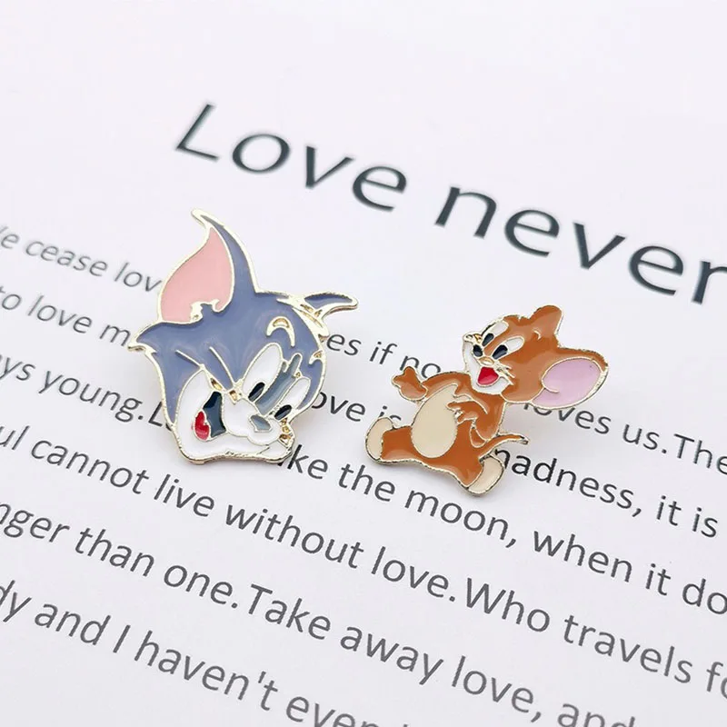 Кошка и мышь ювелирные изделия Женская брошка мультфильм Джерри Том кошка