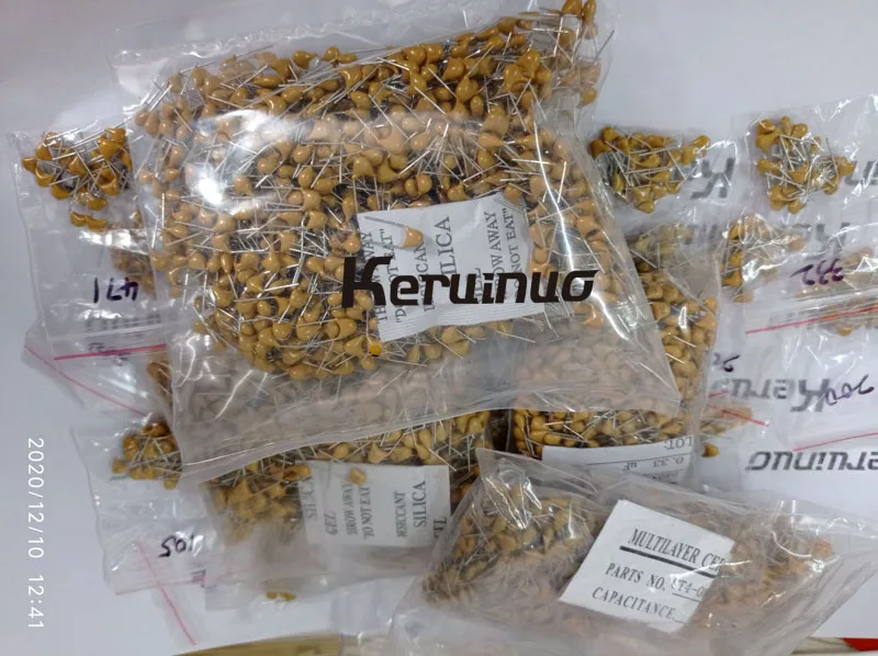 

260PCS Monolithic Capacitor kit NF 50V (102 222 332 472 103 333 473 104 154 224 334 474 684 Assorted 5.08MM PF series of 260PC