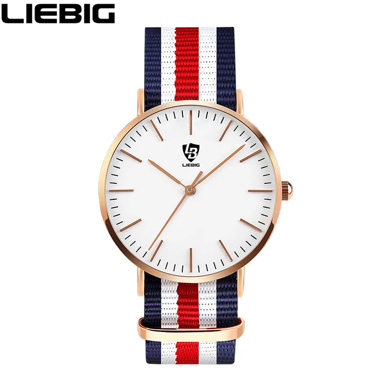 Простые деловые кварцевые часы LIEBIG для женщин и мужчин тонкие дизайнерские