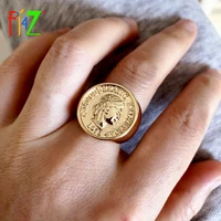 f j4z hot women rings vintage coin top finger rings pop geometric rings jewelry girls gifts anillos de mujeres dropship