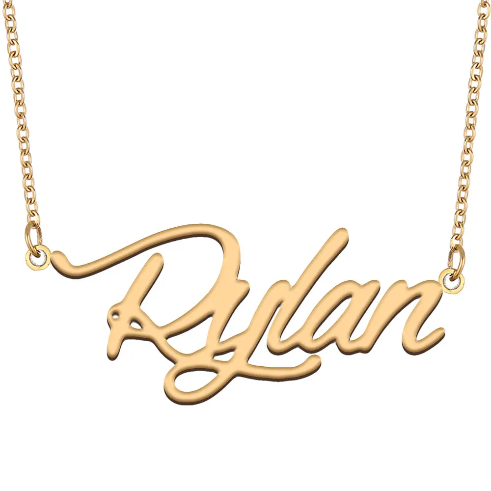 

Rylan Name Necklace for Women Stainless Steel Jewelry Gold Plated Nameplate Pendant Femme Mother Girlfriend Gift
