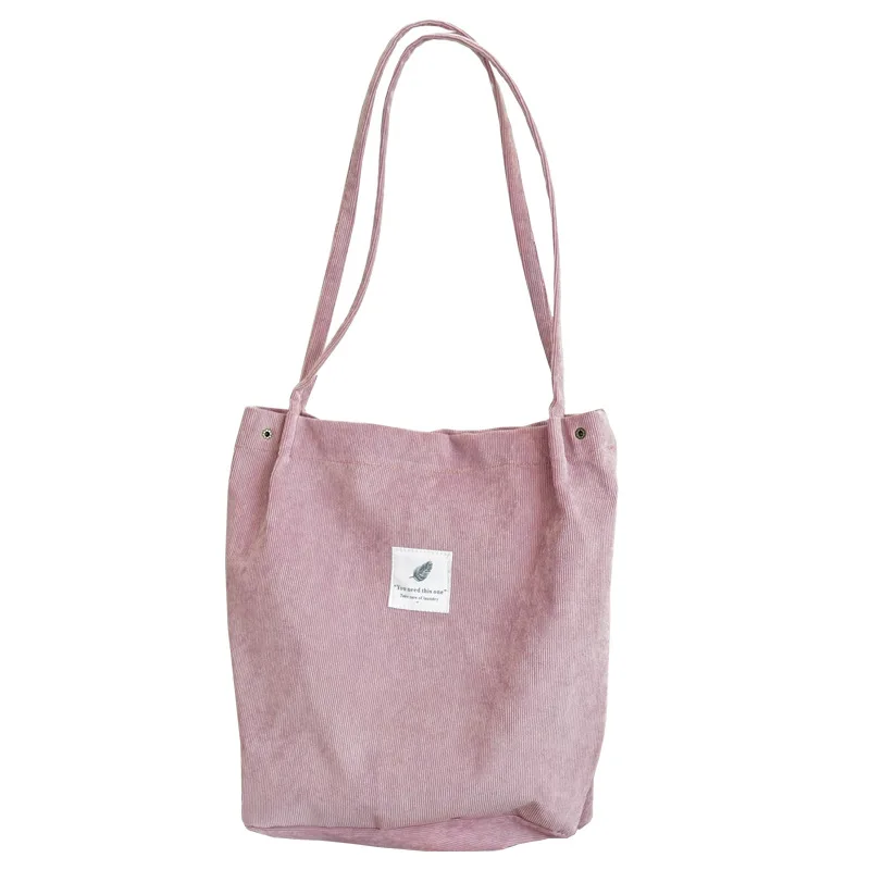 

Corduroy simple style fashion unisex cartoon pattern casual handbag multi-function shoulder bag large-capacity shopper bag
