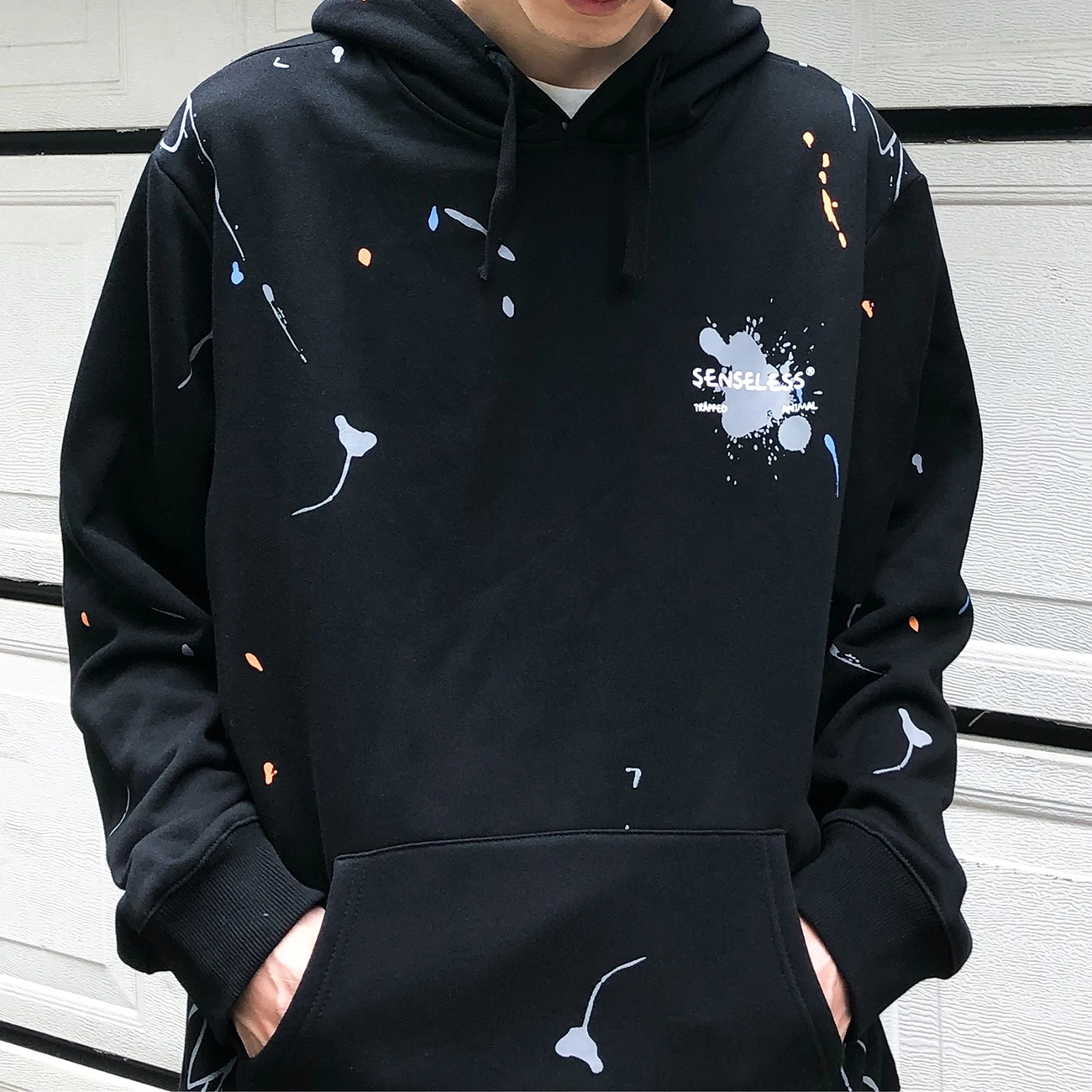 Худи в стиле хип-хоп с принтом граффити чернила свитшоты 2021 Харадзюку флисовая