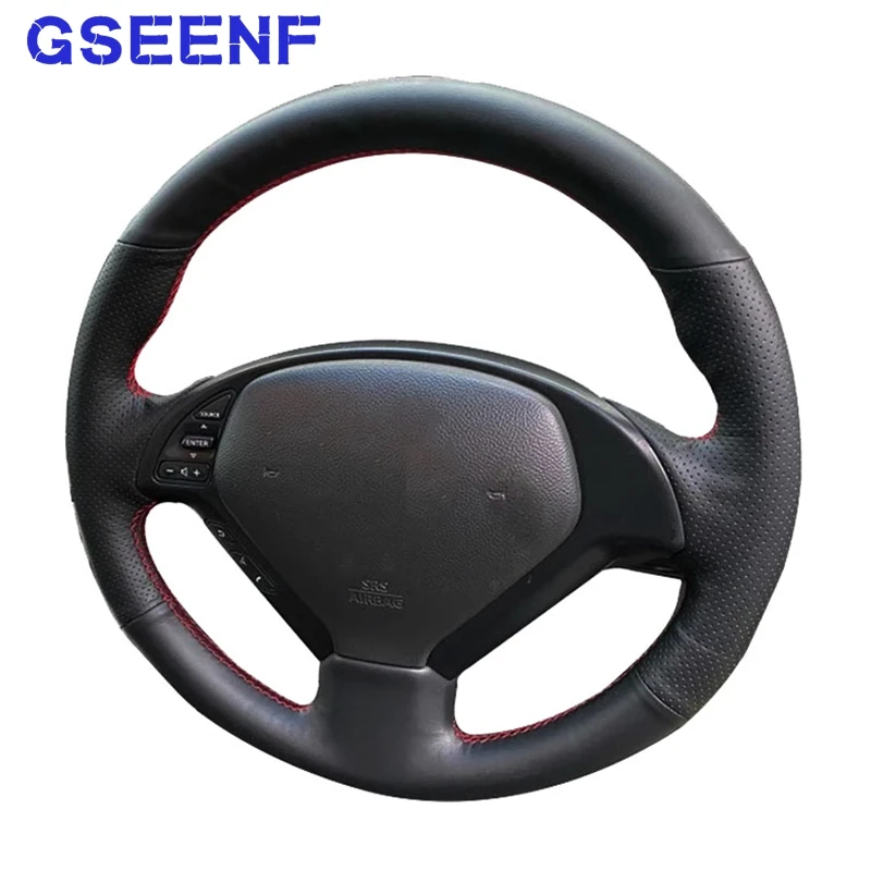 

For Infiniti G37 G35 G25 EX35 EX25 EX37 Q60 QX50 Q40 IPL G Coupe Car Steering Wheel Cover Wearable Genuine Leather