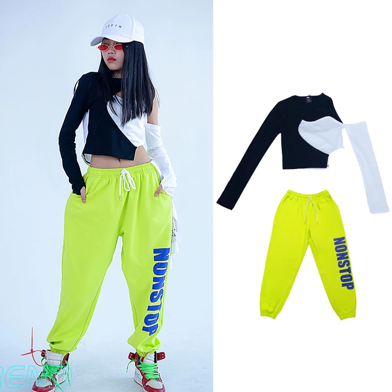 Детская одежда в стиле джаз танец костюмы без рукавов топы свободные штаны