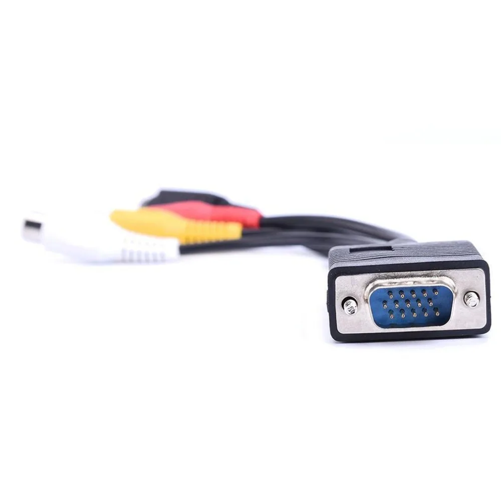 VGA SVGA к S Video 3 RCA композитный AV ТВ выход конвертер Кабель адаптер Шнур для ПК