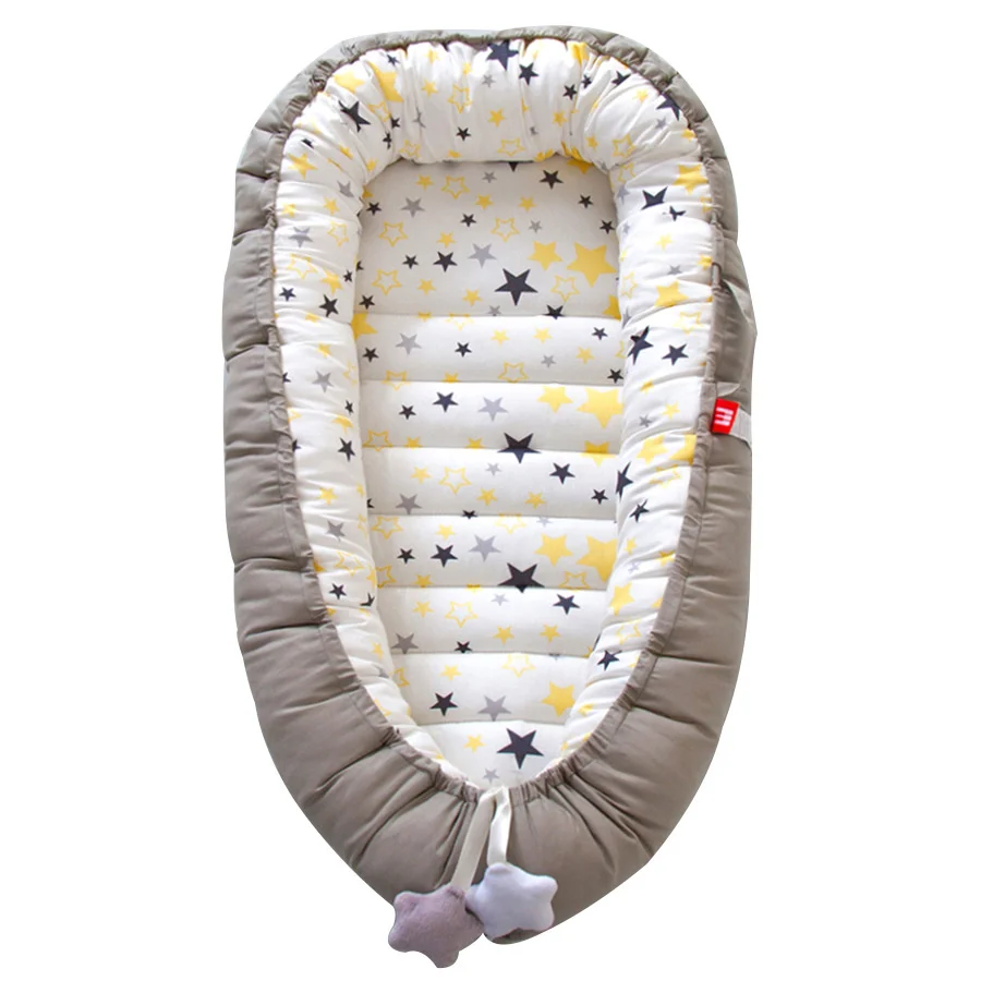 

50*85CM Soft Newborn Baby Nest Bed Portable Cribs Foldable Travel Bed Baby Fully Detachable Lounge Bassinet Bumper Bed