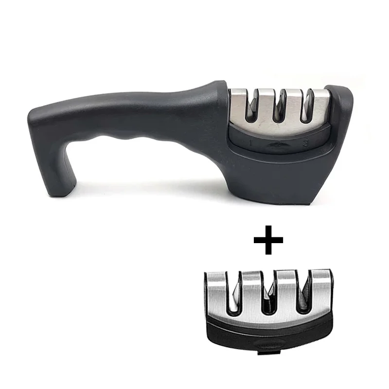 

3 Stages high quality Knife Sharpener Diamond Ceramic Rod Sharpener Sharpening Tool Stainless Steel Blade With Non-slip Base hot