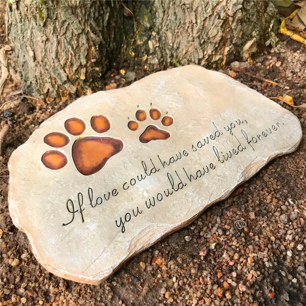 Уличный памятный камень с принтом лап для собак или кошек садовый маркер заднего
