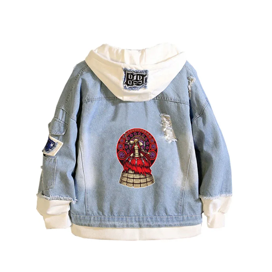 

Anime NieRAutomata Coat Teens cowboy Cosplay Jacket Men Women Casual Denim Hooded Loose coat Cartoon Hooded
