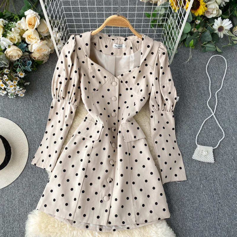 2019 Новая модная женская одежда осеннее платье с v образным вырезом винтажное