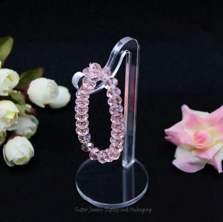 hot sale 12pcslot bracelet holder bangle hanger jewelry display stand earring showing rack organizer showcase wood and acrylic free global shipping