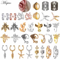 miqiao 2pcs simple personality diamond studded butterfly cicada u shaped ear clip without pierced ears