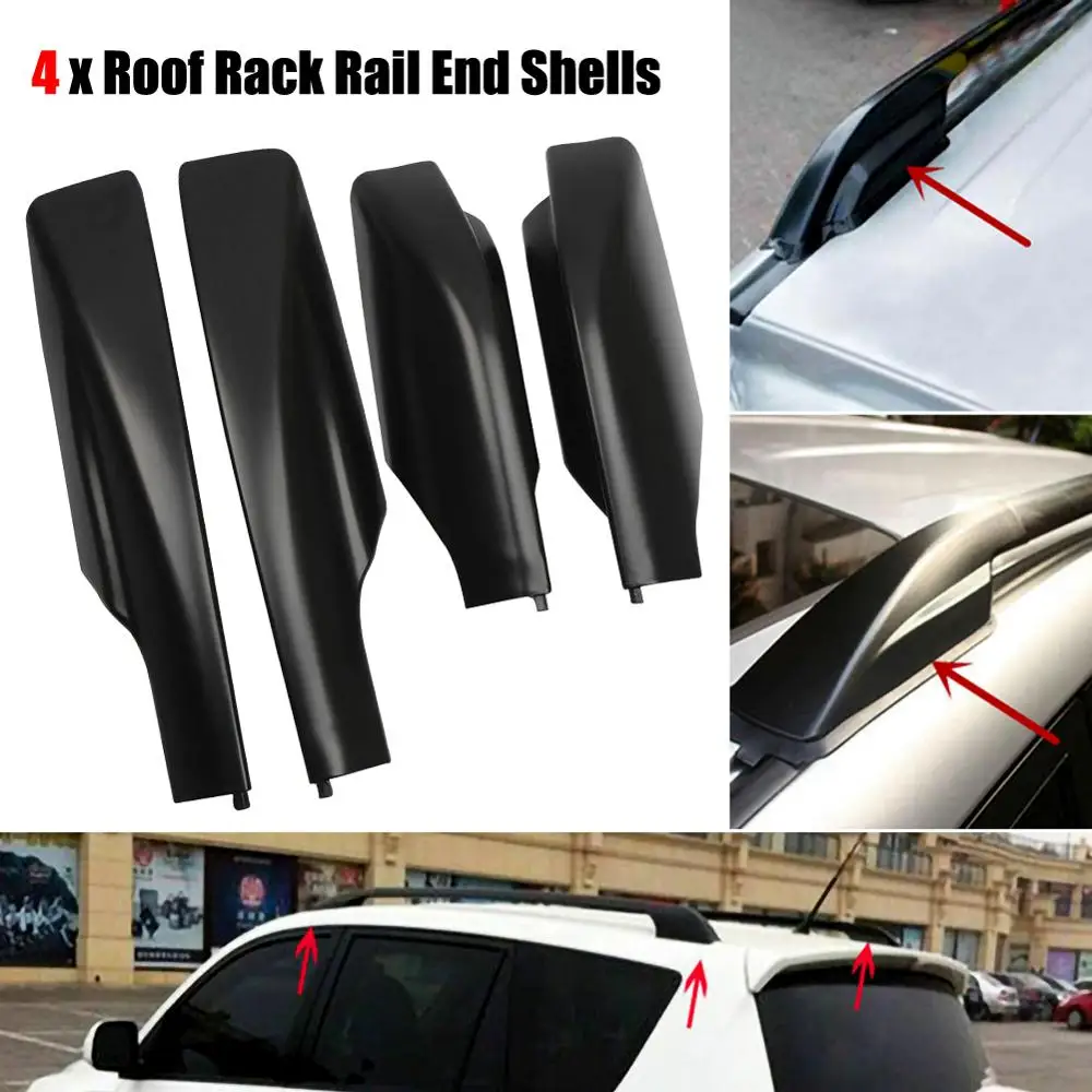 

4Pcs Replacement For Toyota RAV4 XA30 2006-2012 Black Car Styling Roof Rack Cover Bar Rail End Shell Accessories