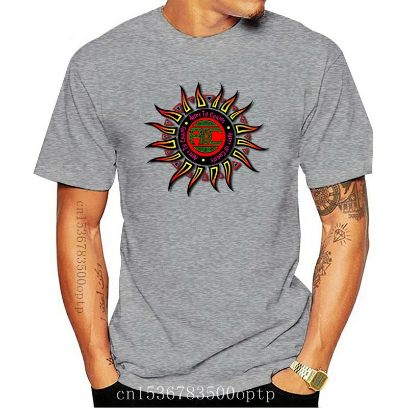 

Дизайнерская футболка с логотипом Alice In цепей, мужская белая брендовая хлопковая рубашка хорошего качества, Летние Стильные крутые футболк...