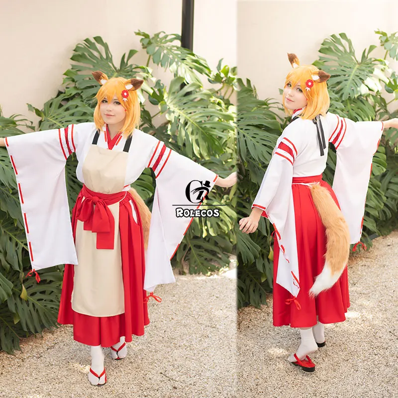 ROLECOS аниме Sewayaki Kitsune no Senko san Косплей Костюм лиса Ухо кимоно униформа для женщин