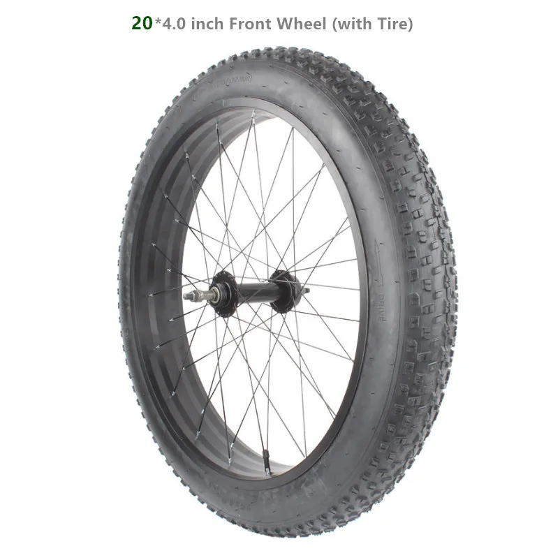 20 front wheel w tir Бренд 20 26 Дюймов 4,0 широкая Толстая шина снегоход пляж грубая шина алюминиевый сплав набор колес внутренняя труба шины передние и задние колеса - Цвет: 20 front wheel w tir