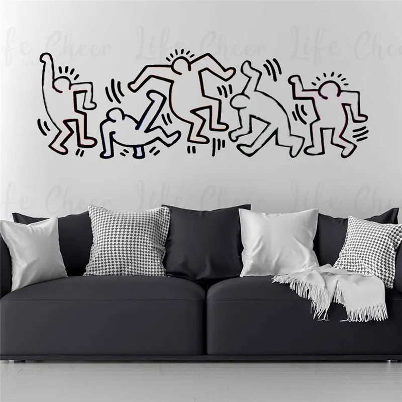 Граффити стиль виниловые наклейки на стену Кит Харинг настенные фрески