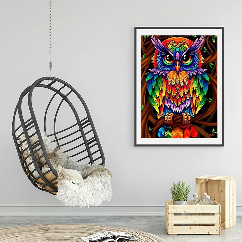 3 размера полная дрель квадратная DIY 5D алмазная картина цветная кошка сова