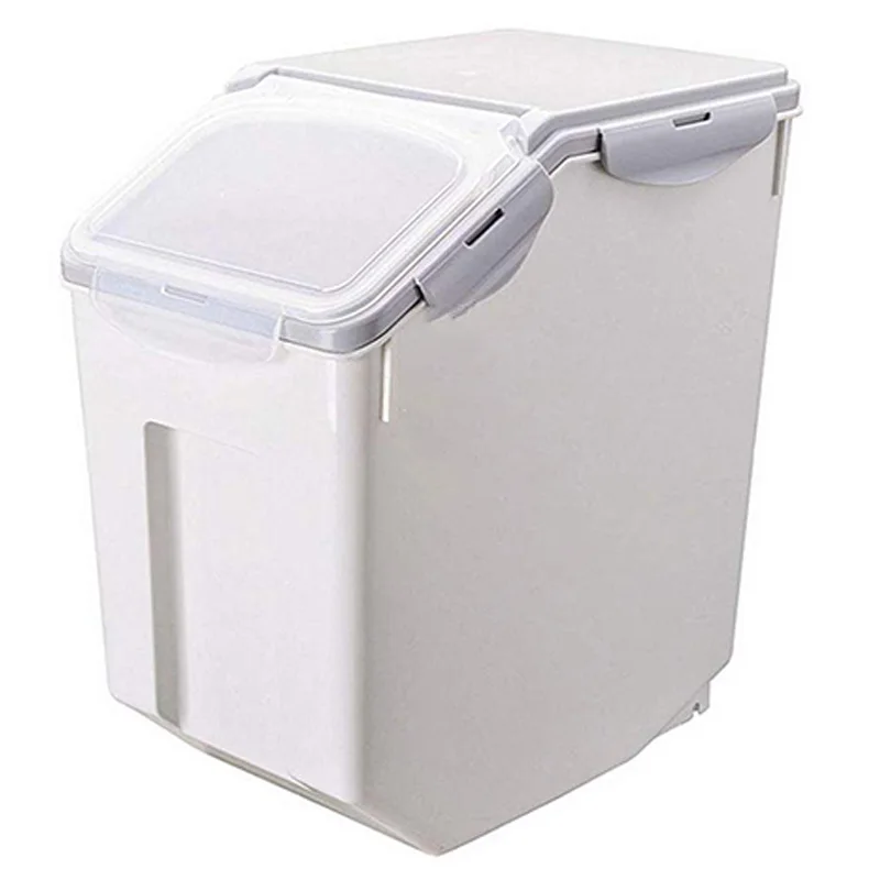 

1 Pack Moisture-Proof Sealed Rice Box Rice Storage Container With Wheels Seal Locking Lid PP