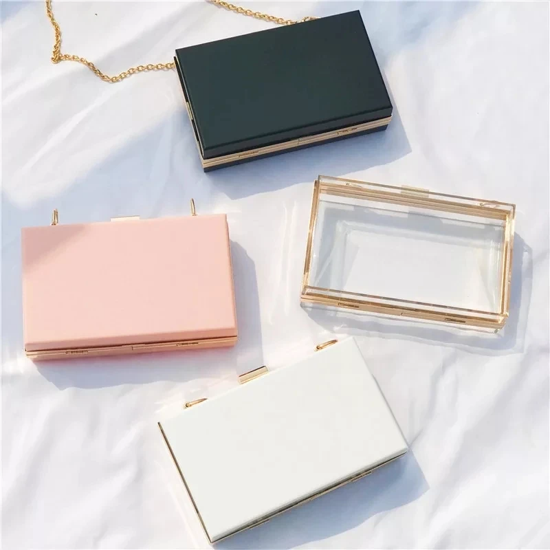 

Handbags for Women 2021 Acrylic Clear Purse Transparent Crossbody Bags See Through Evening Clutch Chain Shoulder Bag