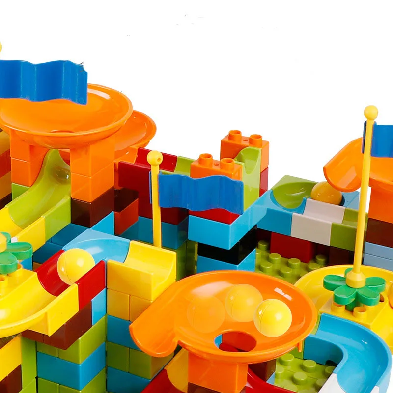 81-332 шт Большой размер мраморные гоночные беговые блоки Совместимые с Duploed