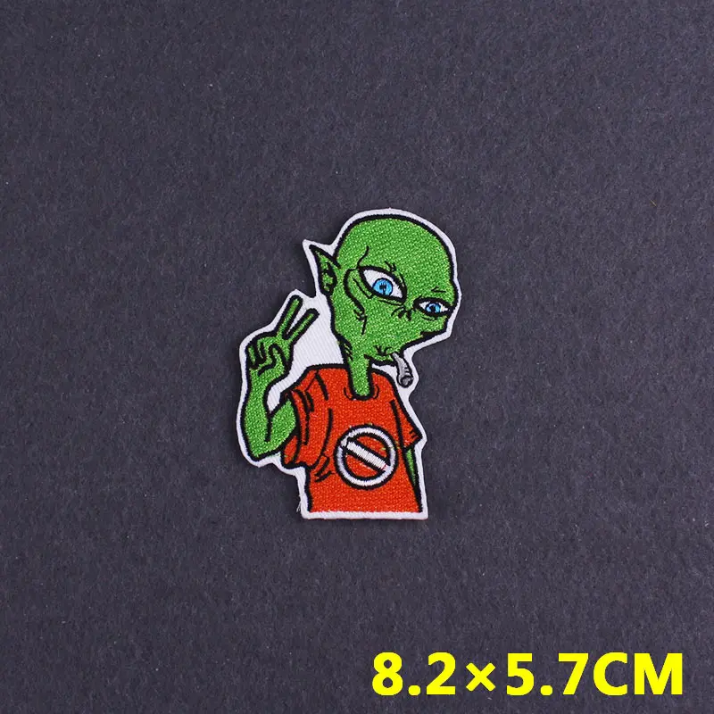 Нашивка С Вышивкой инопланетянин нашивка с НЛО термоклейкие нашивки на одежду