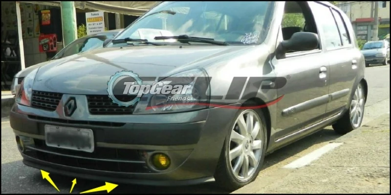 Дефлектор губ для бампера Renault Modus 2004 ~ 2019 передняя юбка спойлера ДЛЯ TopGear Friends