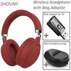 Bluetooth-гарнитура, большой наушник, беспроводные наушники, полный комплект, басовые стерео наушники, шлем с водонепроницаемой сумкой-адаптером, для ТВ, ПК, игр