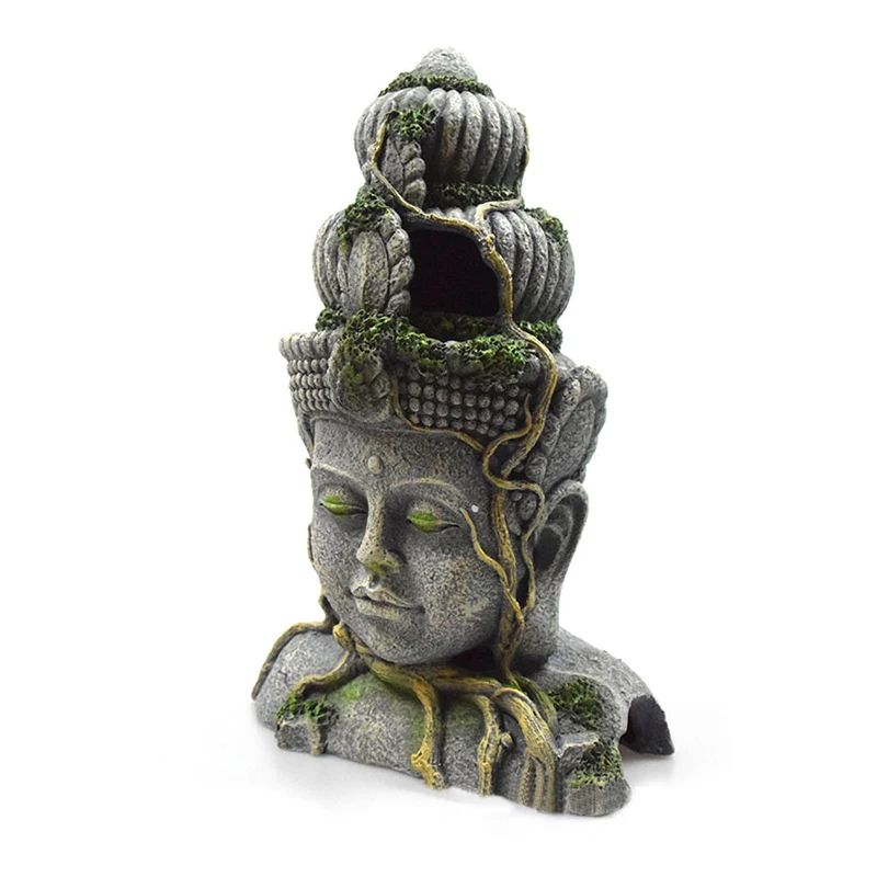 

Reptile tank aquarium decoration ornaments ornamental fish fish tank landscaping resin crafts simulation Bodhisattva head