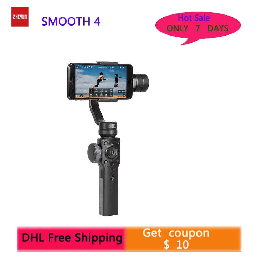 3 осевой Ручной Стабилизатор Zhiyun Smooth 4 с возможностью увеличения и фокусировки