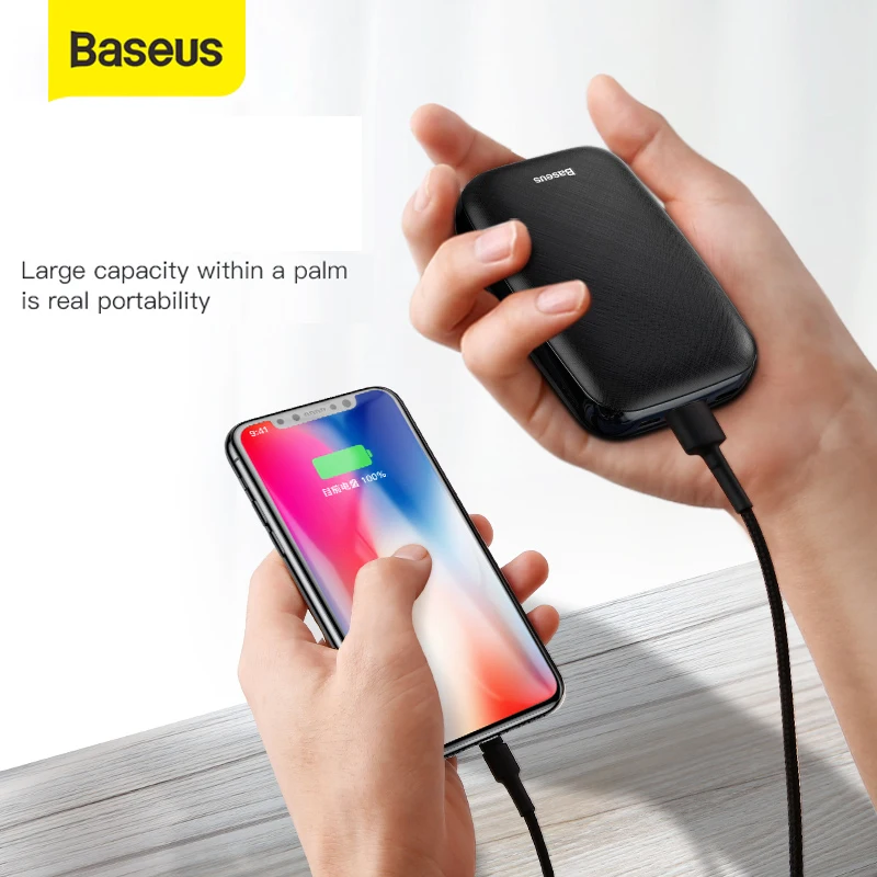 Портативное зарядное устройство Baseus 10000 мАч с USB кабелем Type C для Samsung|Внешние