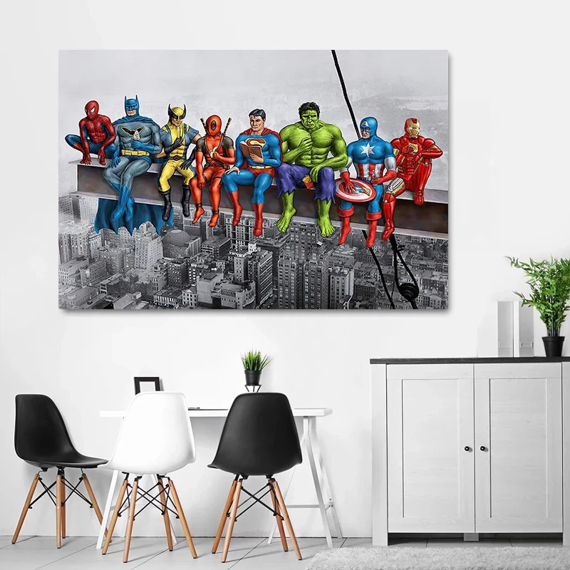 

Home Decor Hd Prints Picture Anime Marvel Superhero Funny Avengers Poster Wall Artwork Modular Canvas Painting For Living Room