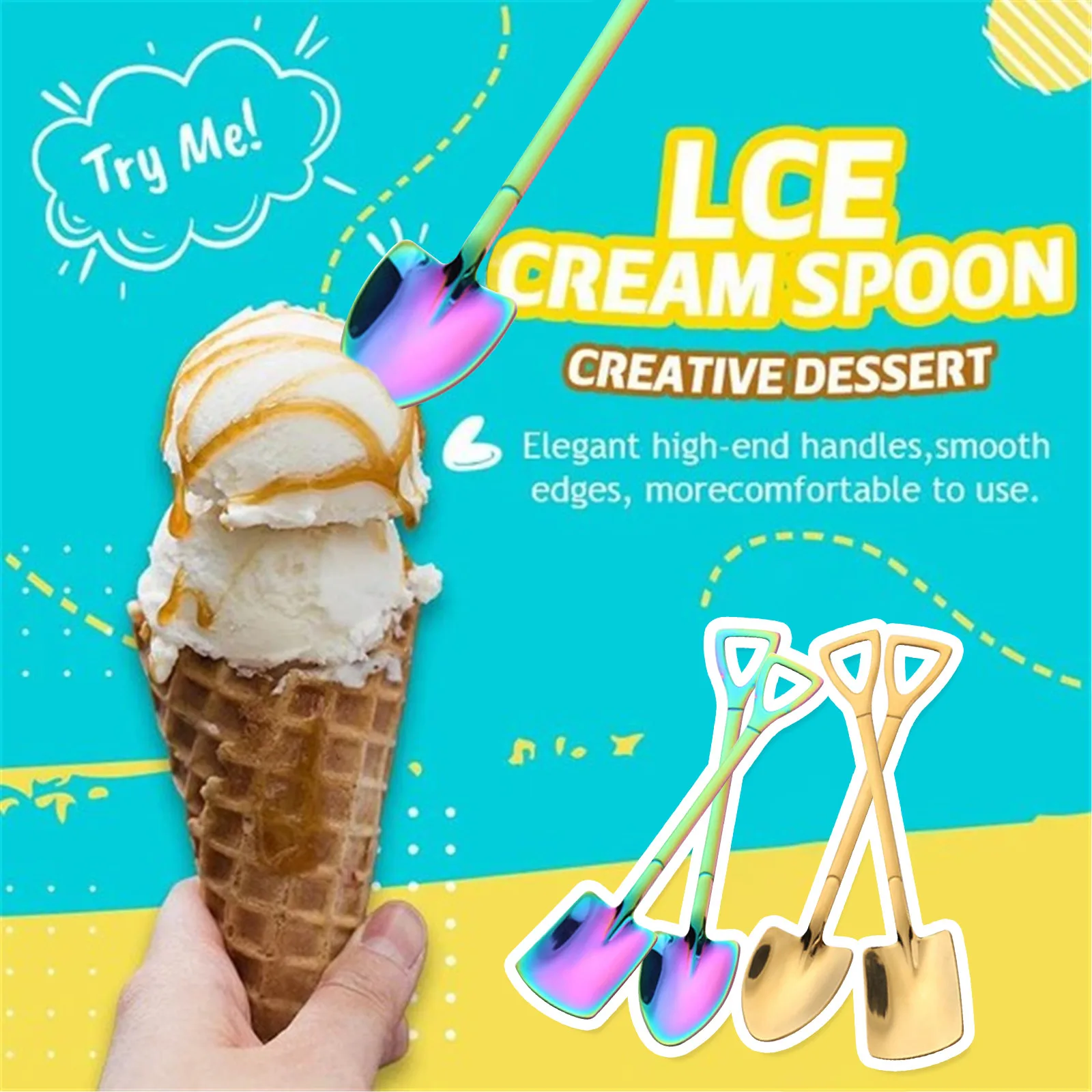 Творческий Десерт Мороженое Ложка Лопатка Форма нержавеющая ложка ложки с