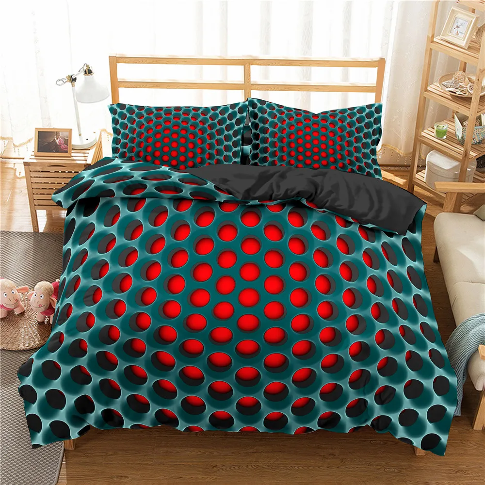 

2021 3D Honeycomb Bedding Set Duvet Cover Bed Comforter Pillowcase Bed Clothes for Home Textiles 2/3pcs Twin Queen King Size