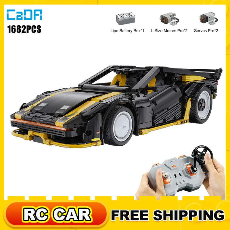 

Cada City Remote Control Drift Racing Car Building Blocks 1682pcs 1:10 Rc Super Sports Vehicle Moc Bricks Toy For Boy