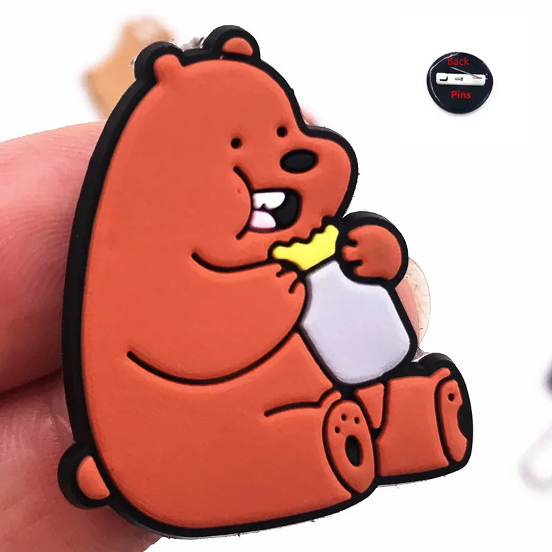 Животное панда значок мультфильм Медведь ПВХ силиконовая брошь мальчик одежда