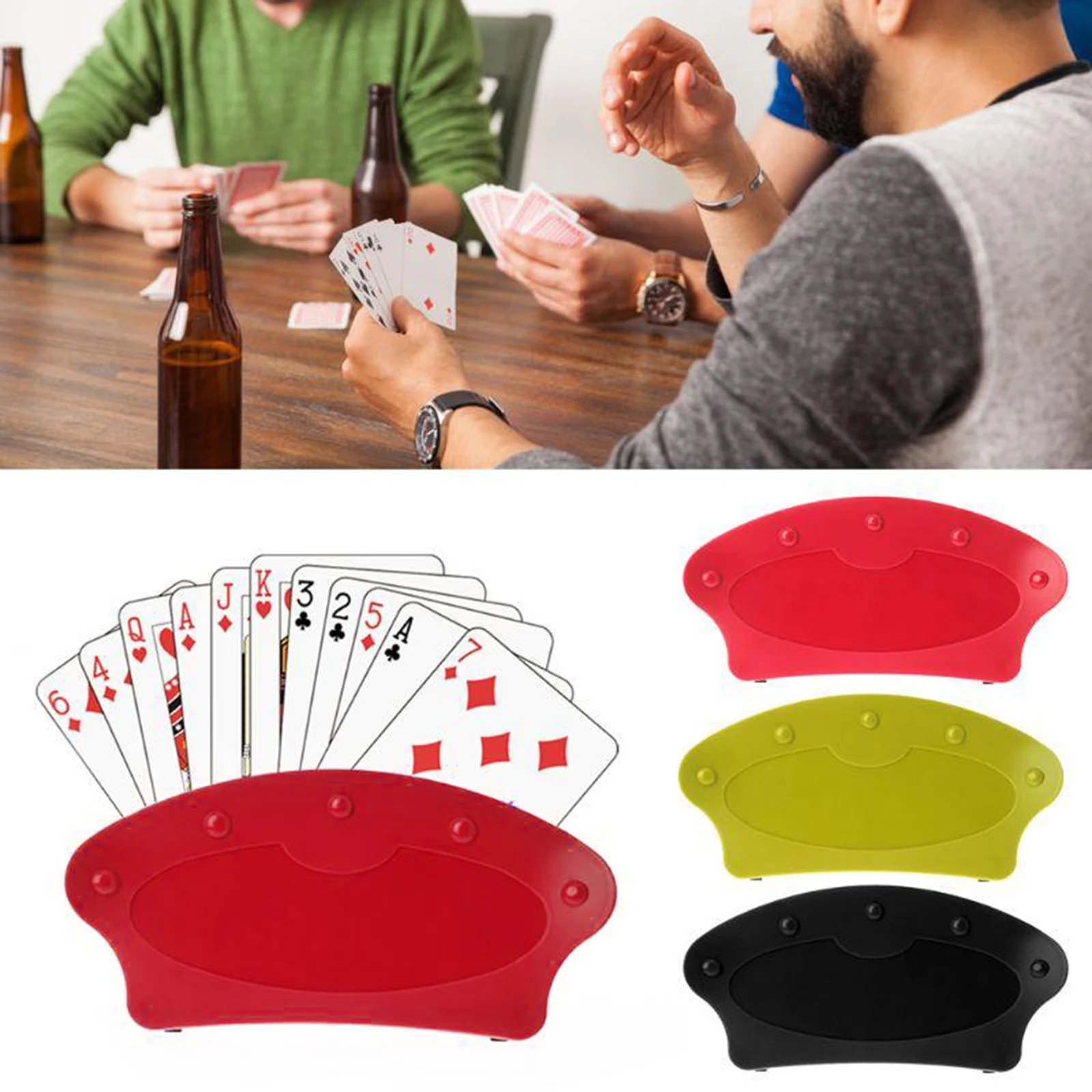 

Hands Free Playing Card Holders Stand Storage Box Organizer Poker Seat