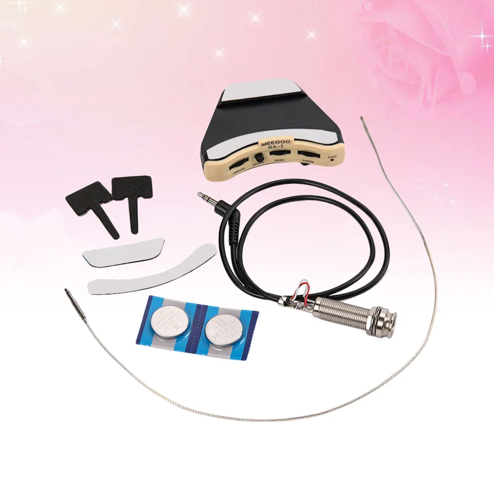 

1 Set GMB359 Acoustic Classical Guitar Sound Hole Soundhole Pickup Piezo Pickup Guitar Preamp with Volume Phase Bass Treble Cont