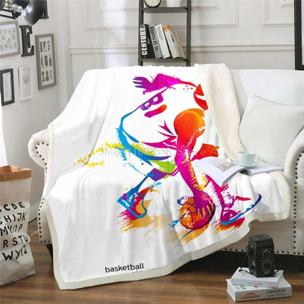 Одеяло из шерпы для баскетбола флисовое покрывало мальчиков дивана кровати