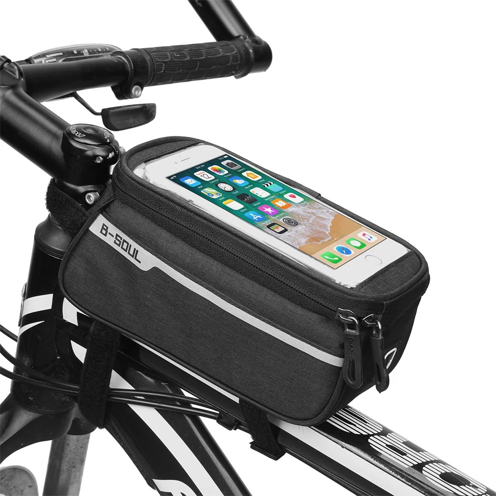 

2020 NEW 6 Inch Phone Holder Bike Bicycle Front Tube Bag Cycling Accessories Frame Waterproof Front Bags Cell Mobile Phone Case