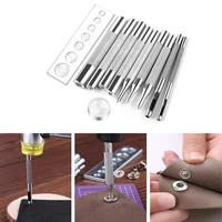 11 pcsset rivet fastener button installation tool kit for leather crafts hand punching tool kit punch belt
