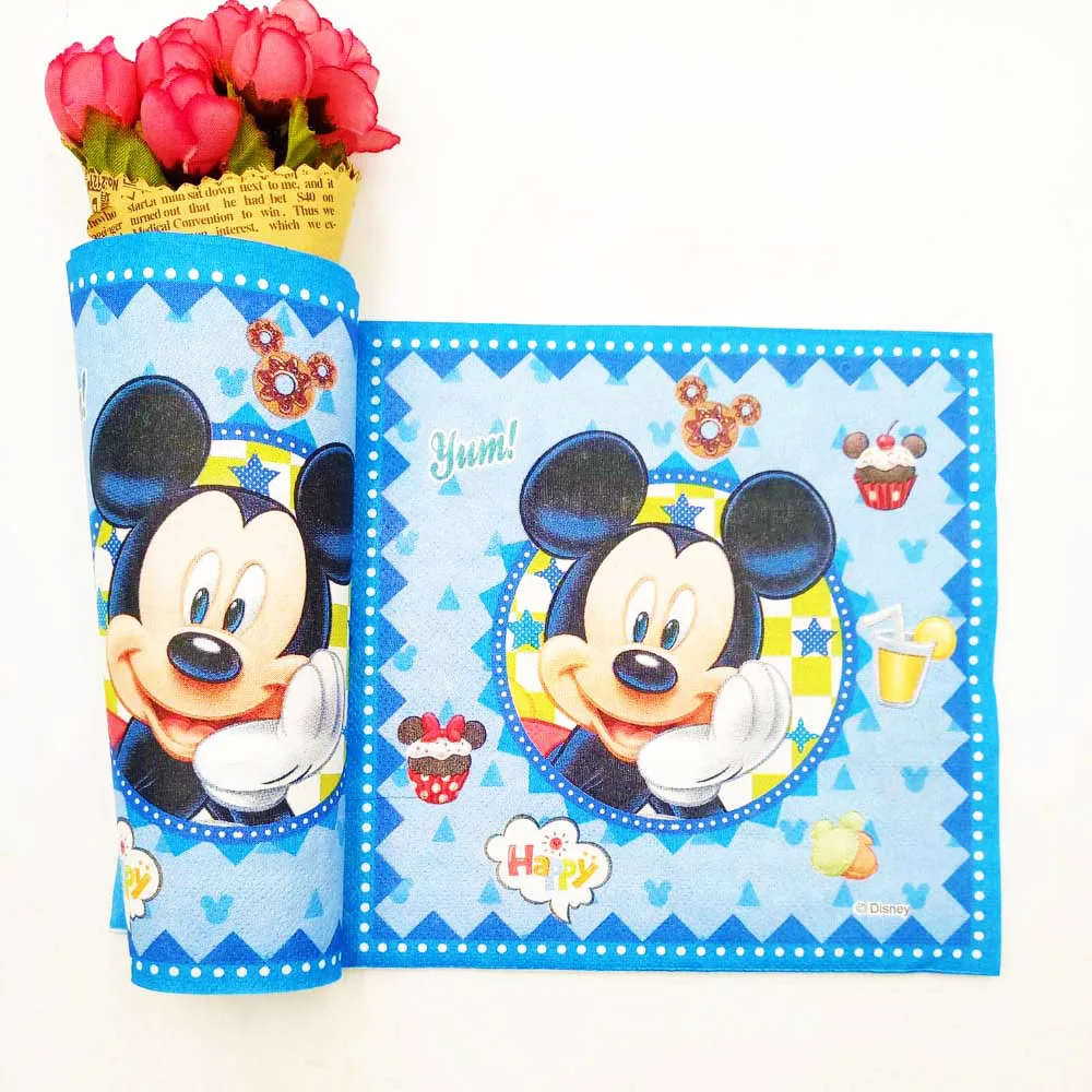 Микки Мышь детская День рождения Декорации для вечеринок баннер на тарелке чашке