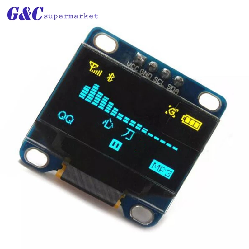 0 96 дюймовый oled серийный синий желтый белый дисплей модуль ЖК плата GND SPI I2C для