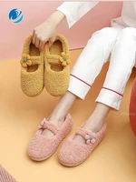 mo dou indoor home shoes for pregant women warm fleece slippers home bedroom springautumn elastic sneakers for lady 2021 new