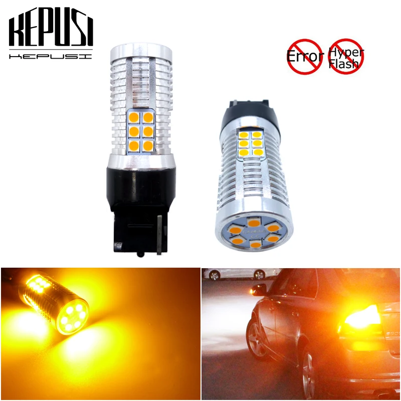 

Светодиодная лампа CANBUS 7440 T20 WY21W 7440NA, без гипер-вспышки, 30 SMD 3030, 2000LM, янтарная Светодиодная лампа для указателей поворота, 12 В, 24 В, без ошибок