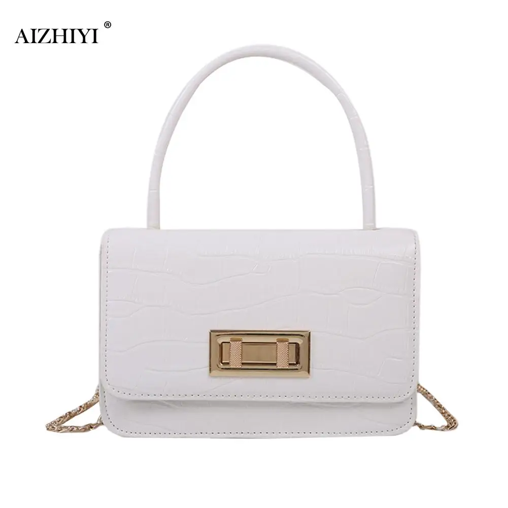 

Portable Women Crossbody Handbag Stone Pattern PU Simple Small Shoulder Tote Bag Fashion Exquisite Shopping Bag